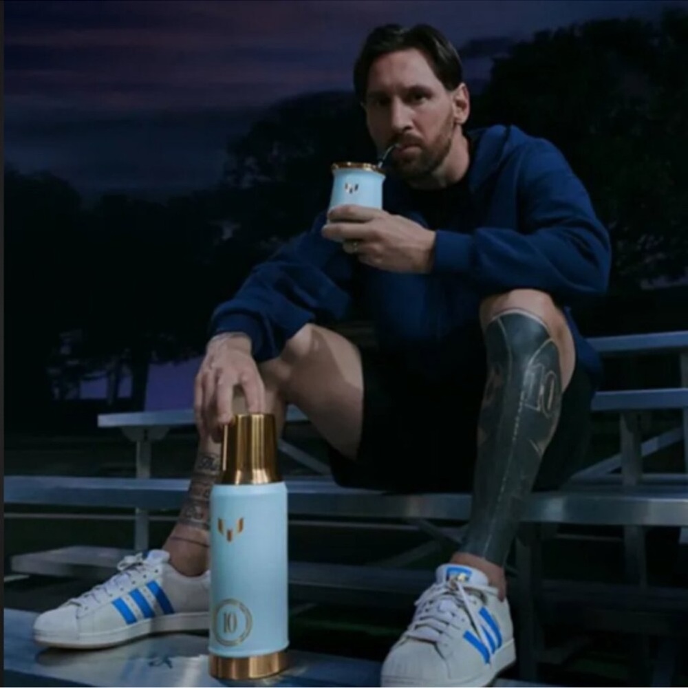 ⭐️NEW Messi Striker Stanley Blue and Gold Thermos with Cup SET
